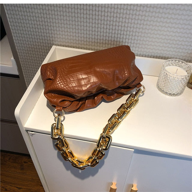 luxury day clutches hobos bag for women crocodile brown