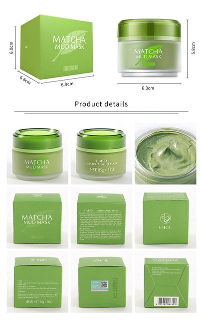 matcha mud whitening anti-aging moisturizing facial mask cream