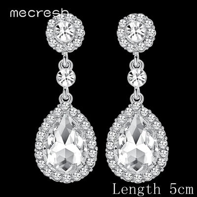crystal bridal dangle wedding drop earrings eh070-clear
