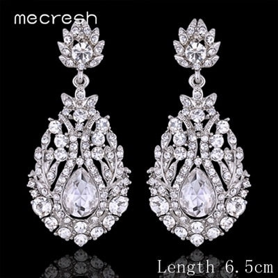 crystal bridal dangle wedding drop earrings eh729-clear