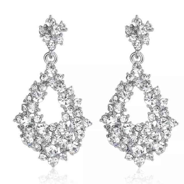 crystal bridal dangle wedding drop earrings meh1142-clear