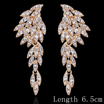 crystal bridal dangle wedding drop earrings eh209-gold