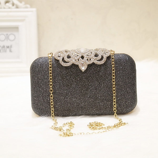 sequined scrub women's clutch dark gray