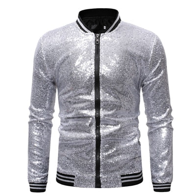 men new gold silver sequin shiny blazers suit jacket men fashion night club dj stage performances wedding party jacket