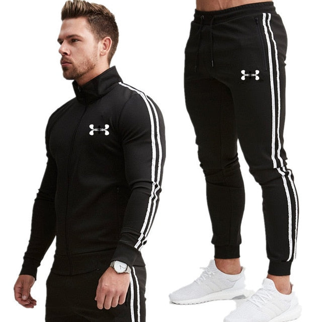 men sweatsuit spring autumn male sporting suit jacket sweatshirt+pants