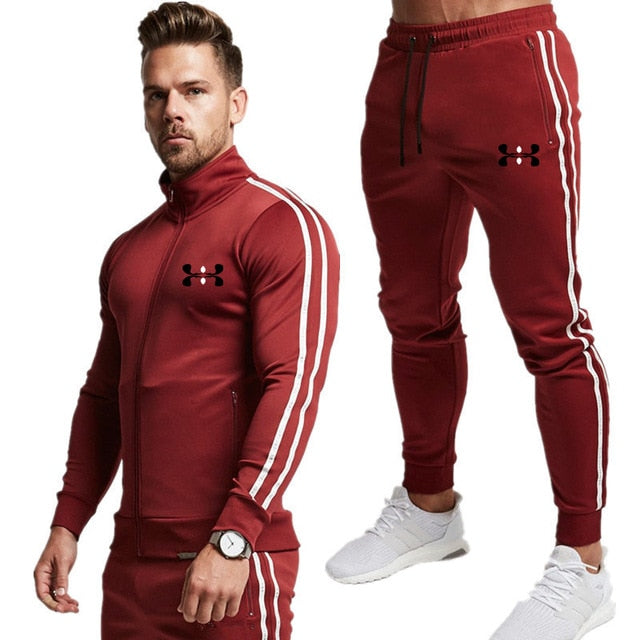 men sweatsuit spring autumn male sporting suit jacket sweatshirt+pants