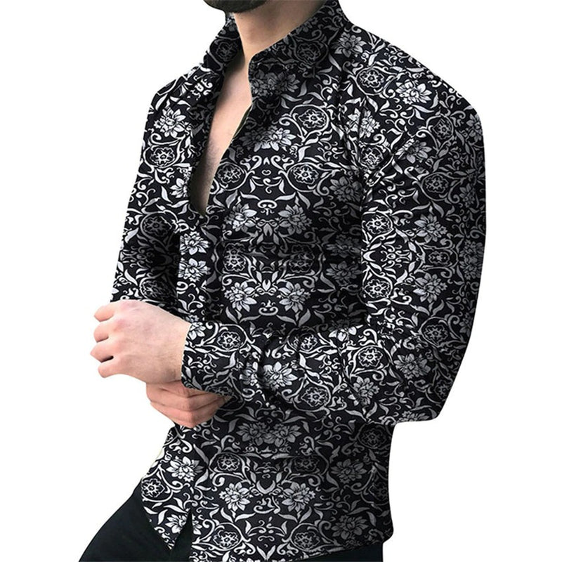 men shirt long sleeve floral