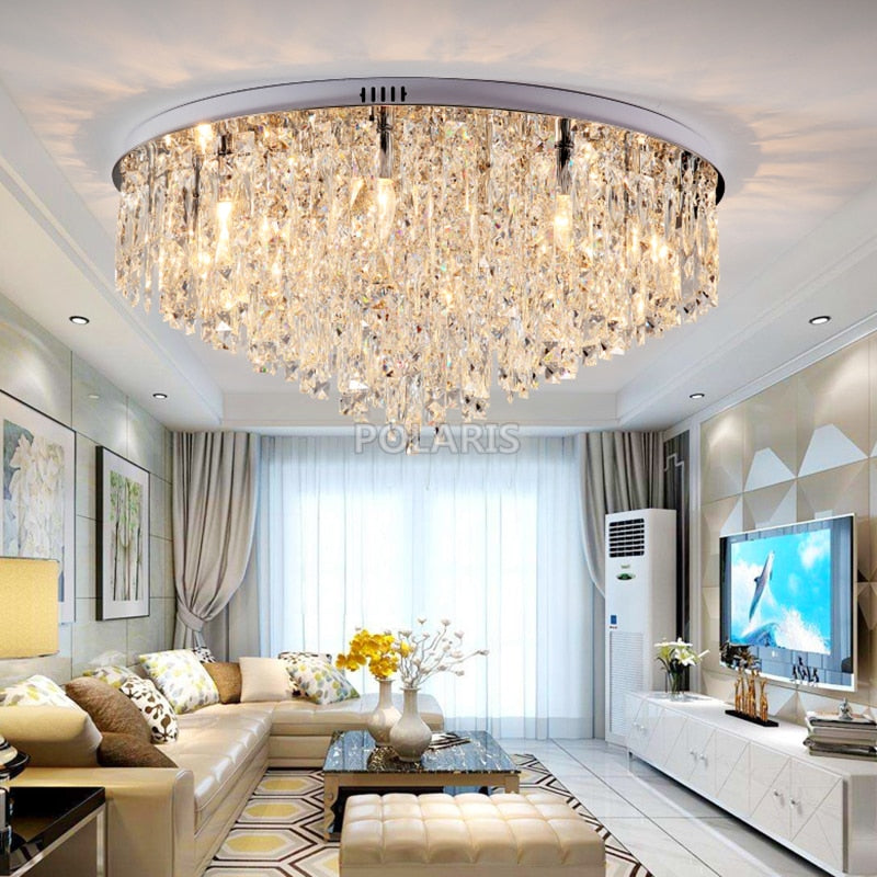 modern crystal flush mount chandeliers light for living dining room bedroom restaurant hotel decor