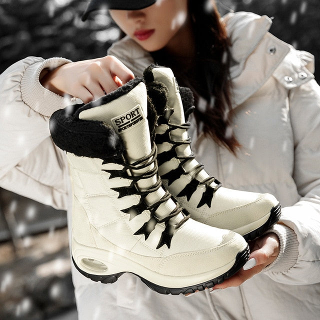 moipheng waterproof women boots winter keep warm quality mid-calf snow boots