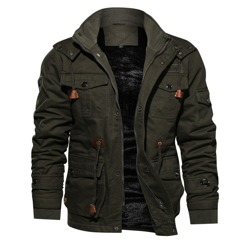 fur lined warm tooling army jacket