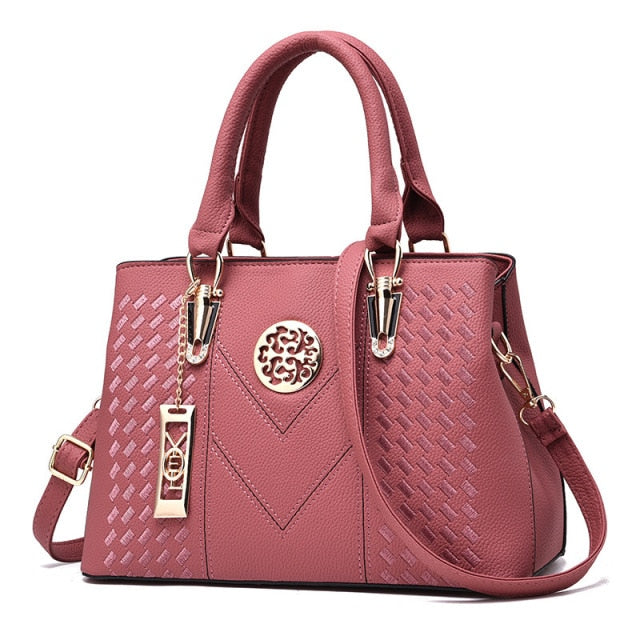 pu leather famous designer brand bags pink / 30x13.5x23cm