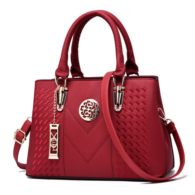 pu leather famous designer brand bags red / 30x13.5x23cm