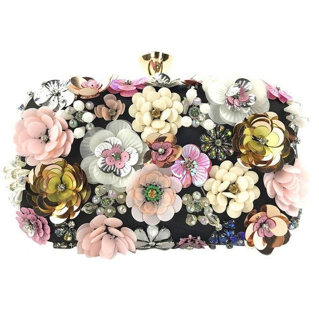 luxury designer decorated clutches black