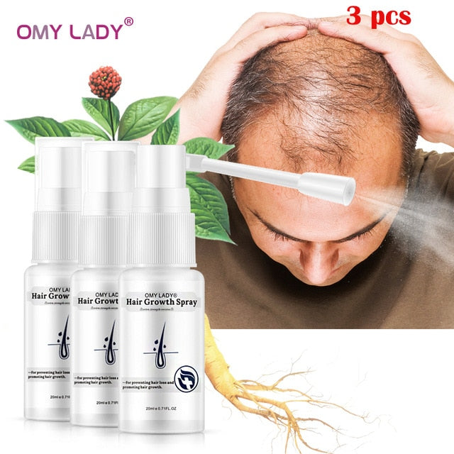 omy lady anti hair loss / hair growth spray for men women 3 pcs
