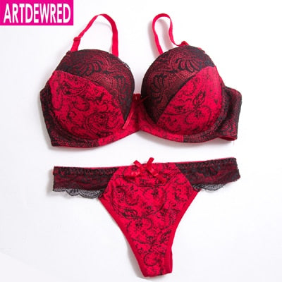 high quality push up bra thong sets bras for women underwear bra set lace sexy lingerie panty female underwear