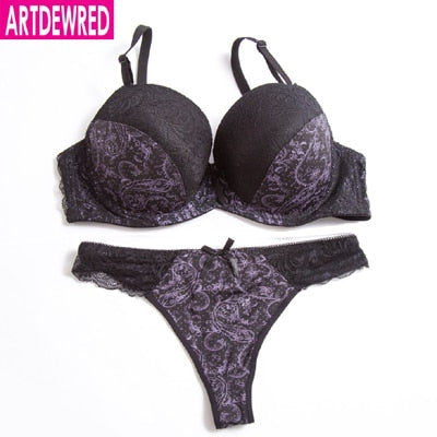 high quality push up bra thong sets bras for women underwear bra set lace sexy lingerie panty female underwear