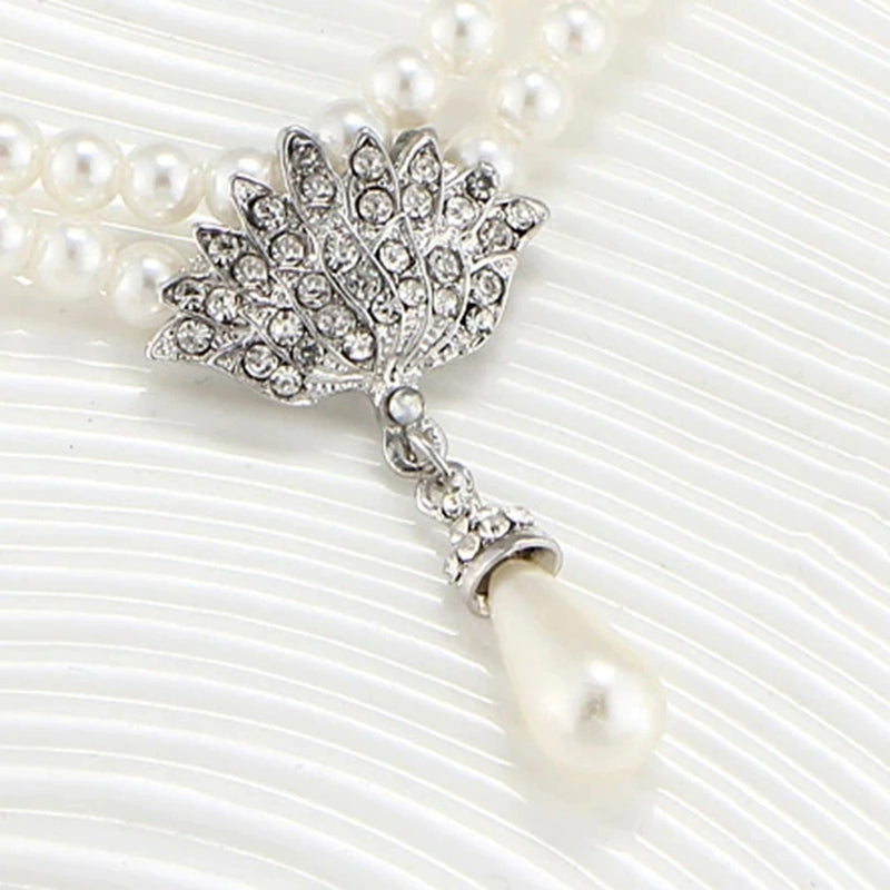 pearl rhinestone wedding bridal jewelry