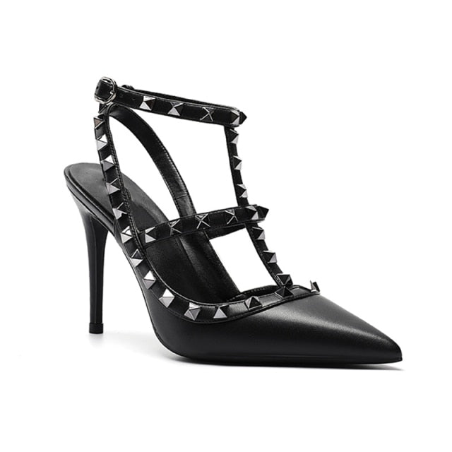 pointed toe cross strap gladiator sexy high heels