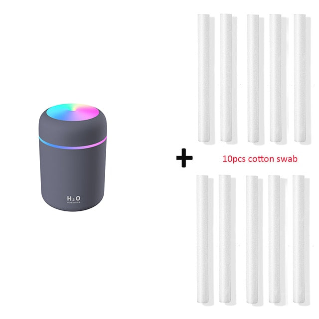 300ml humidifier usb ultrasonic dazzle cup aroma diffuser navy blue 10 filter