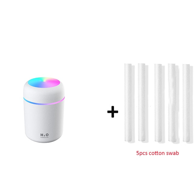 300ml humidifier usb ultrasonic dazzle cup aroma diffuser white 5 filter