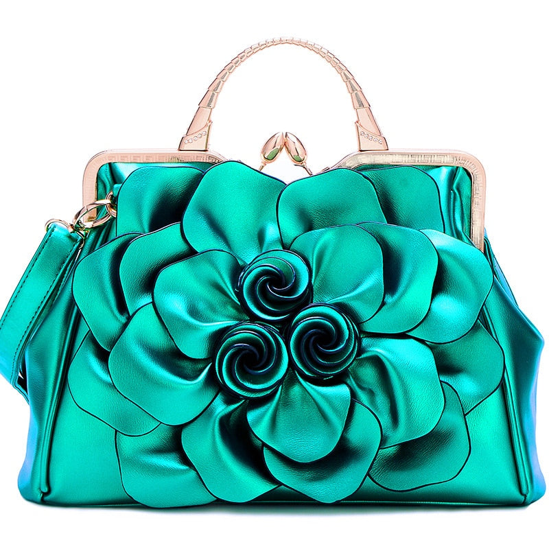 flower fashion ladies luxury leather bags