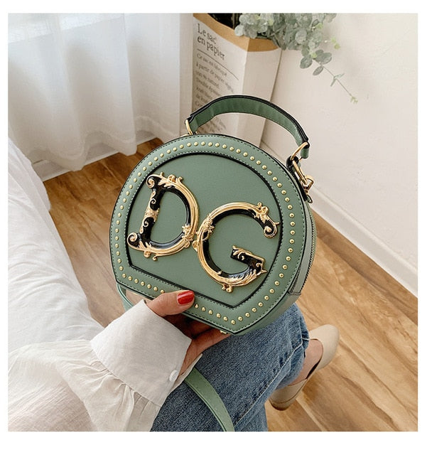 luxury round shape women designer bag green