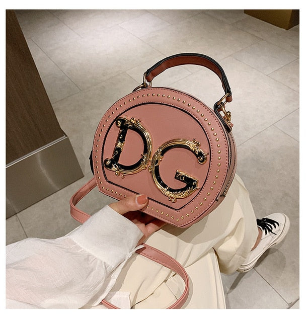 luxury round shape women designer bag pink