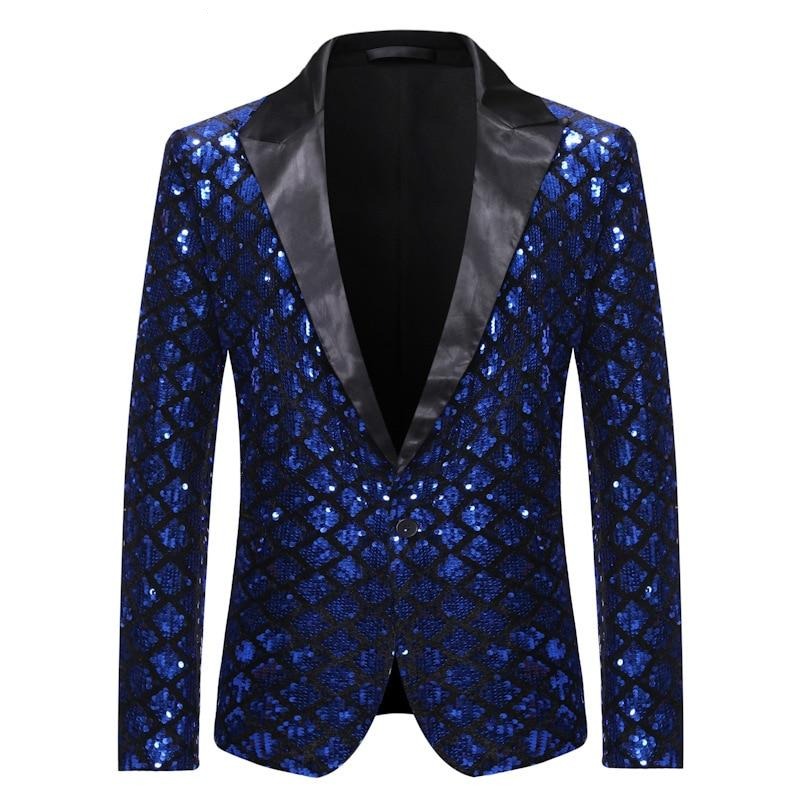 sequin glitter embellished shiny men blazer