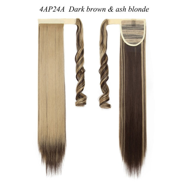 24'' long straight synthetic ponytail hair extensions 4ap24a / 24inches