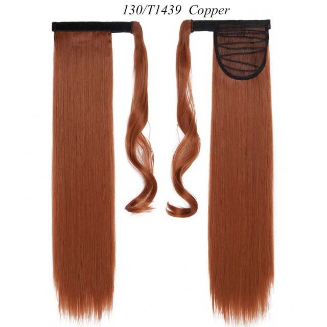 24'' long straight synthetic ponytail hair extensions copper / 24inches