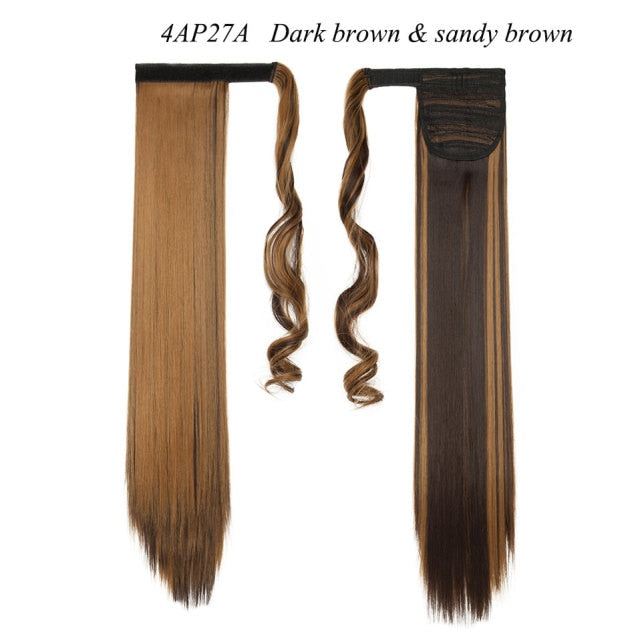 24'' long straight synthetic ponytail hair extensions 4ap27a / 24inches