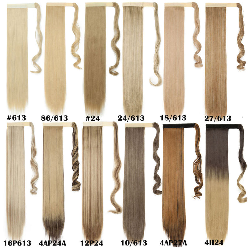 24'' long straight synthetic ponytail hair extensions