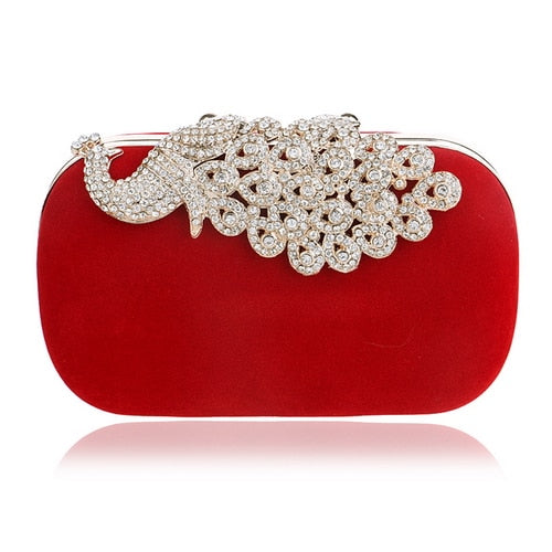 crown rhinestones evening purse ym1009red