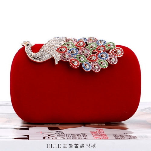 crown rhinestones evening purse ym1022red