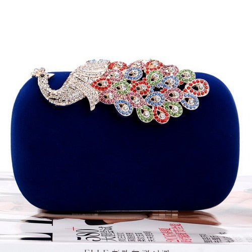 crown rhinestones evening purse ym1022blue