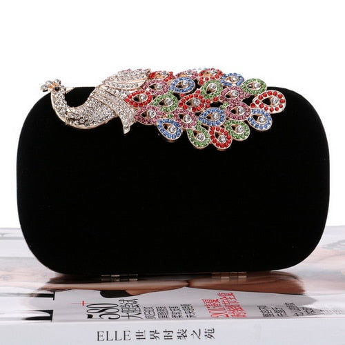 crown rhinestones evening purse ym1022black