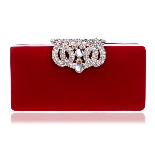 crown rhinestones evening purse ym1010red