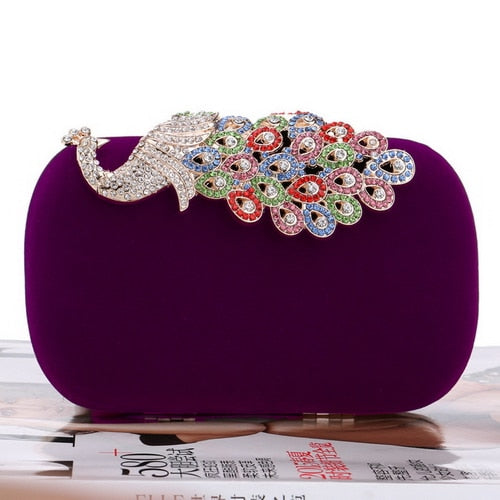 crown rhinestones evening purse ym1022purple