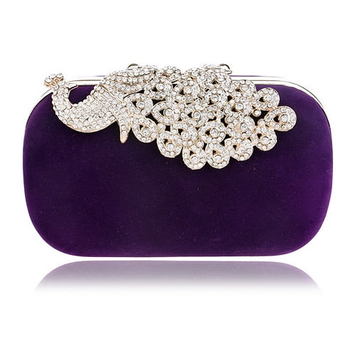 crown rhinestones evening purse ym1009purple