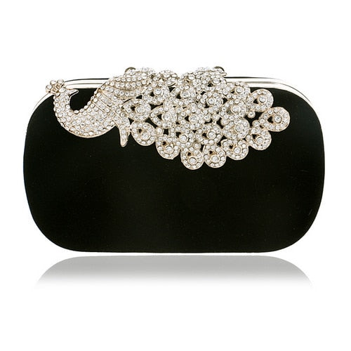 crown rhinestones evening purse ym1009black