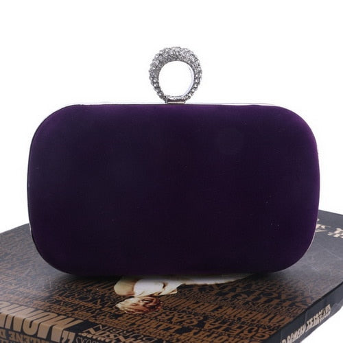 crown rhinestones evening purse ym1033purple