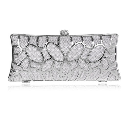 luxury women evening metal clutch ym1002silver