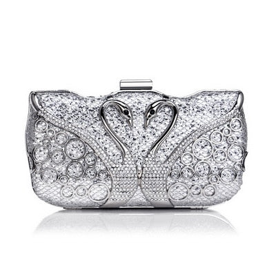 luxury women evening metal clutch ym1543silver