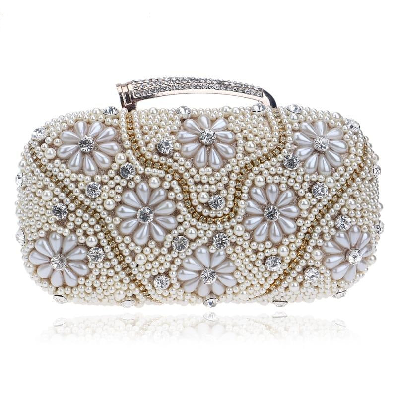 beaded rhinestones handbags with handle