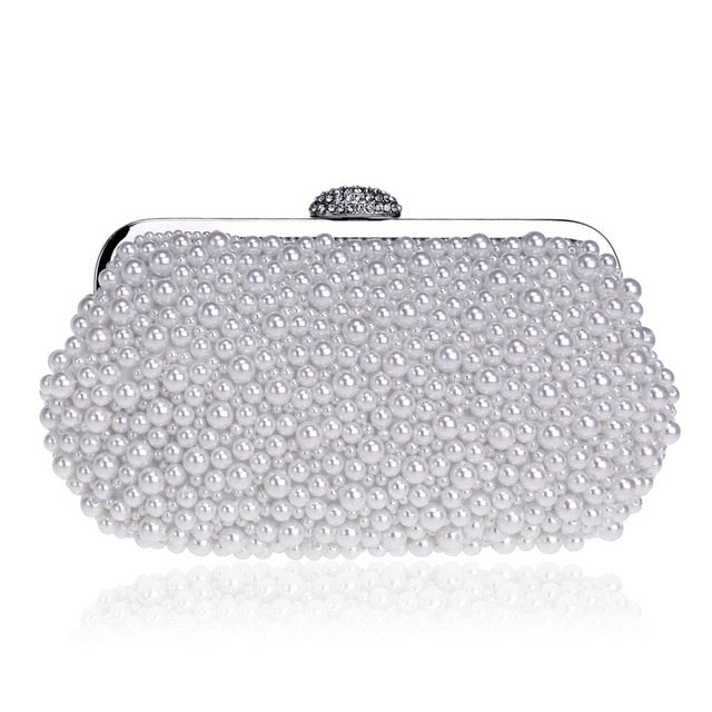 pearl beaded designer wedding bridal evening purse ym1064white