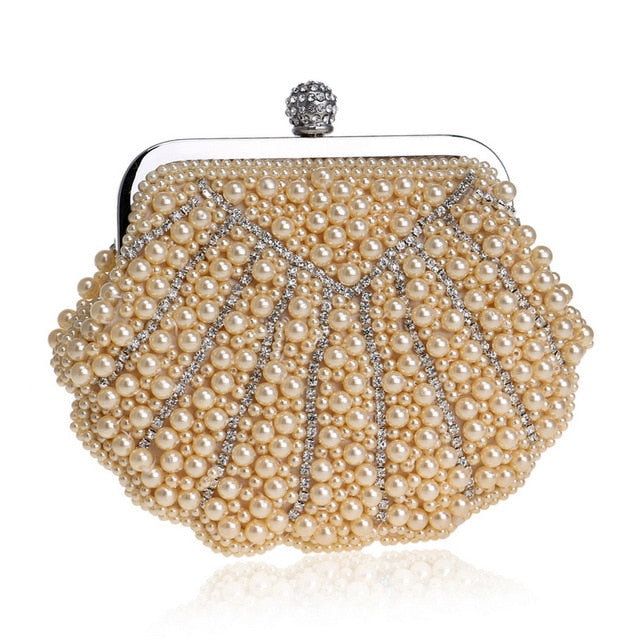 pearl beaded designer wedding bridal evening purse ym1112champagn