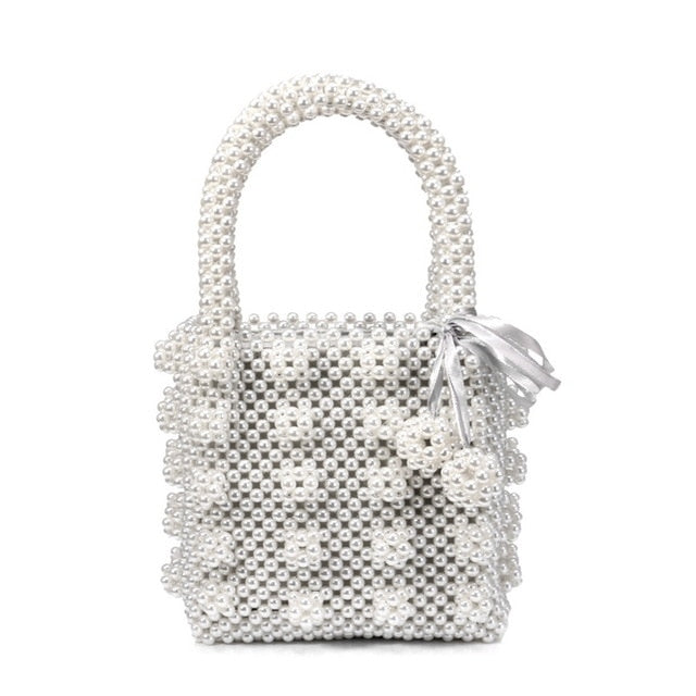 pearl beaded designer wedding bridal evening purse ym1765pearl white