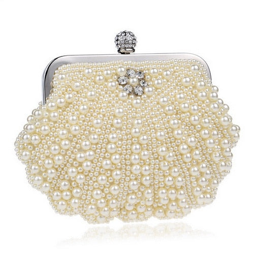 pearl beaded designer wedding bridal evening purse ym1004cream