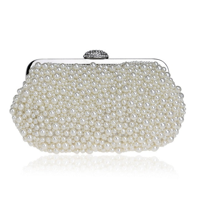 pearl beaded designer wedding bridal evening purse ym1064pearlwhite