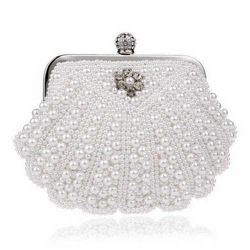 pearl beaded designer wedding bridal evening purse ym1004white